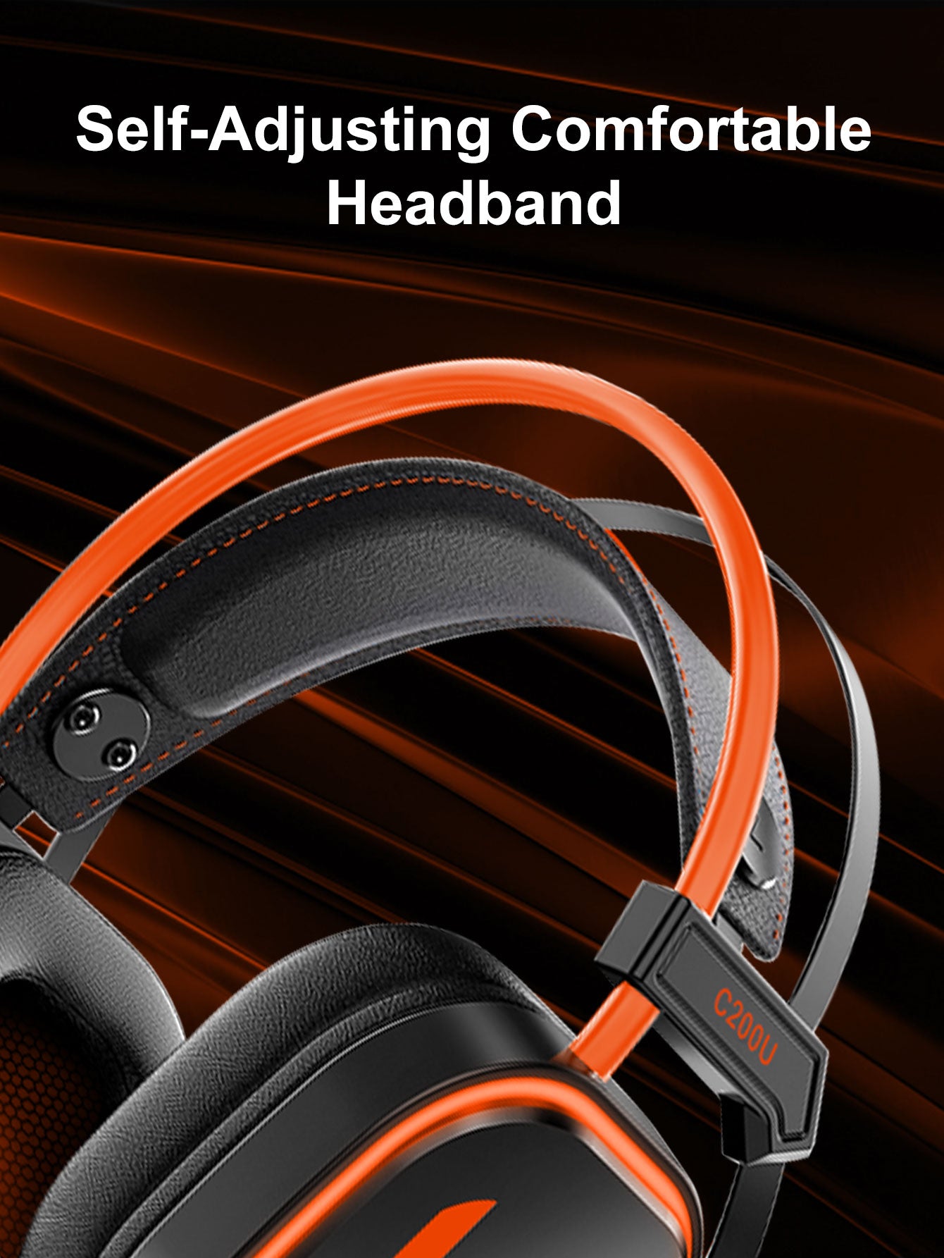 200U Wired Gaming Headset With Noise-Canceling Microphone, 7.1 Surround Sound USB Headset with 50 mm Audio Drivers, USB Jack for Xbox One X/S Ps5, Ps4, PC Switch Console, Orange