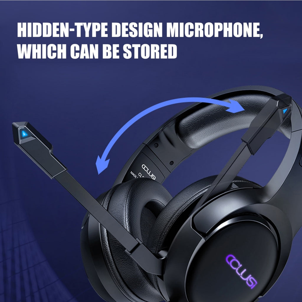 C600 RGB Gaming Headset for PS4 Xbox One Switch, Gamer Over-Ear Headphones with Noise Cancelling Microphone and Breathable Ear Pads, Game Headset for Laptop PC