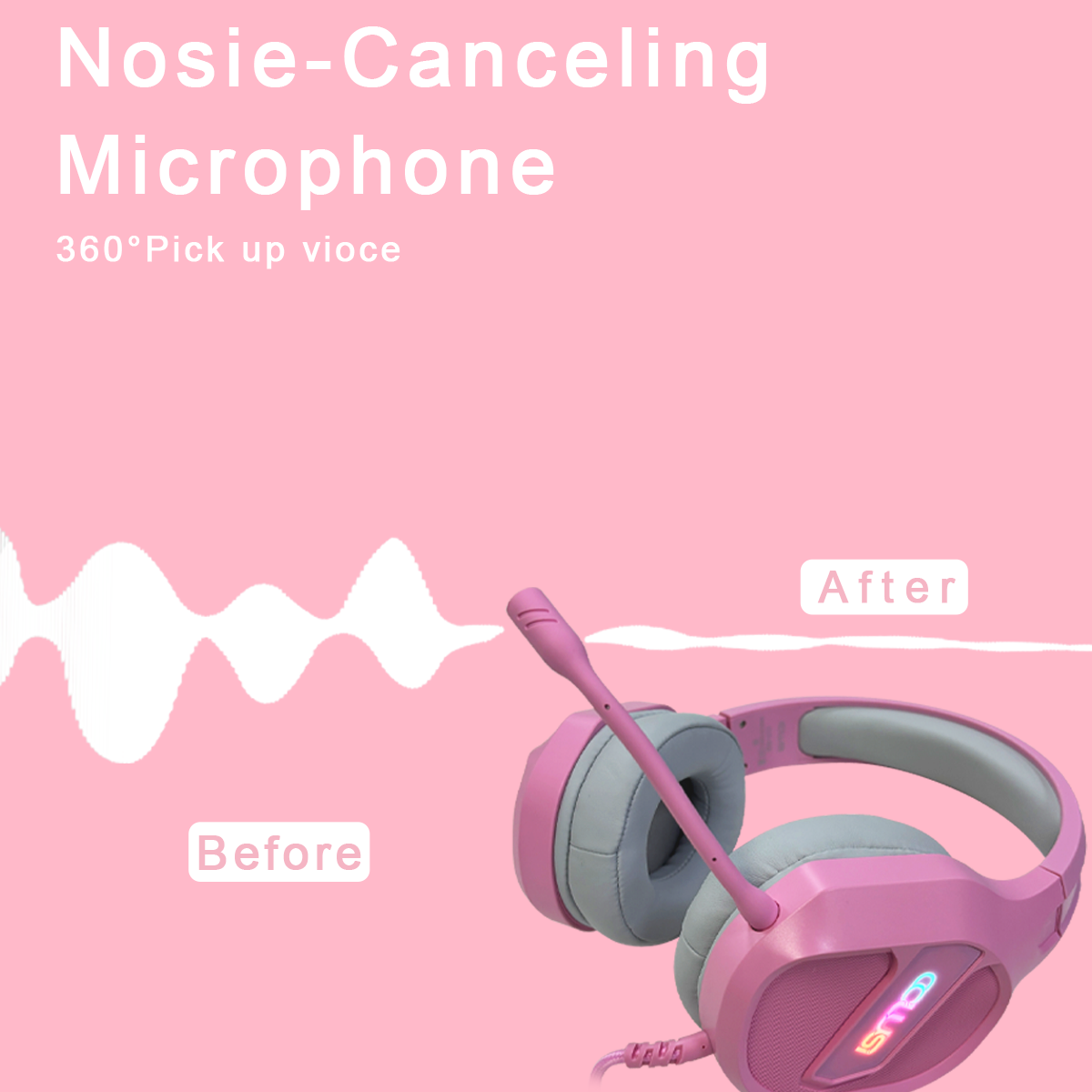 CLS400 Wired Over-Ear Gaming Headphones with Mic Clear Call, Stereo Gaming Headset with 3.5mm Audio Jack for PC, PS4, PS5, Xbox1, Mac, Switch, Pink