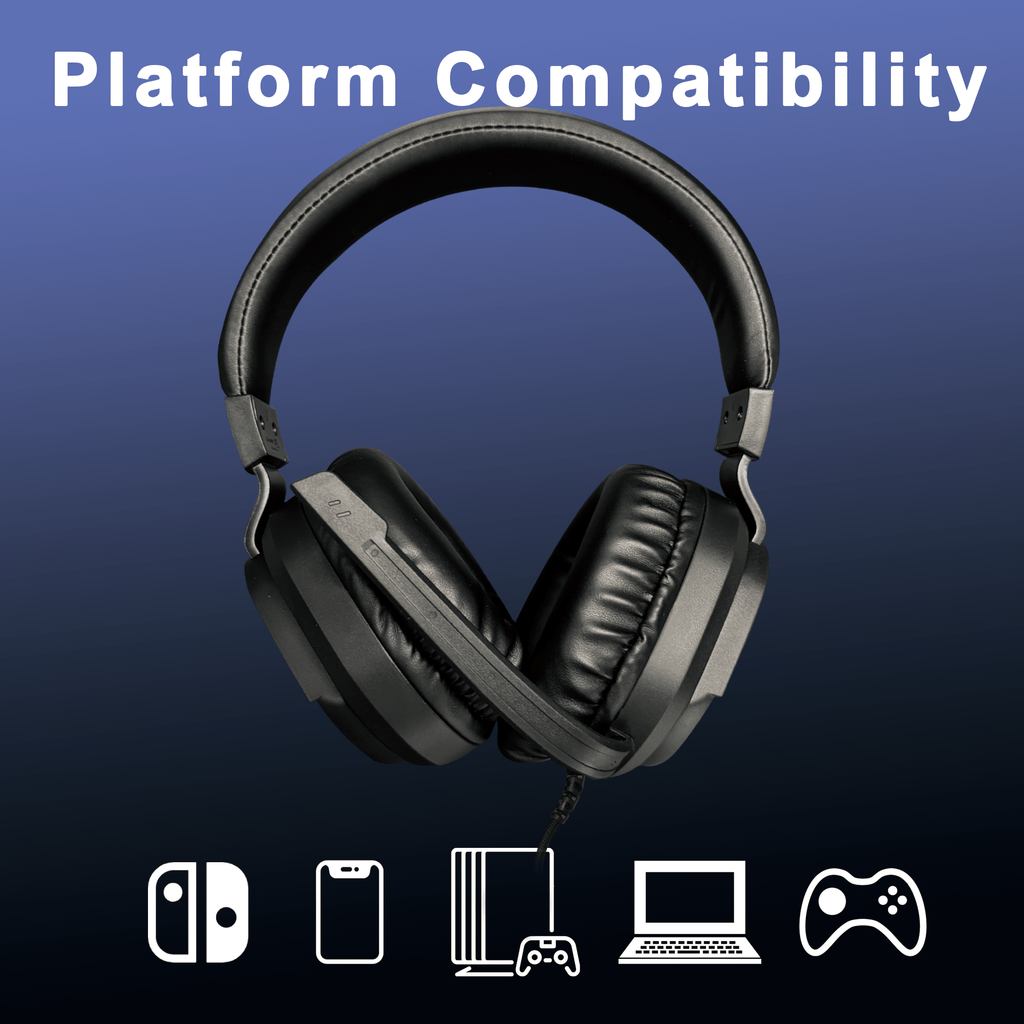 C500 Black Wired Gaming Headset with Microphone for PC PS5 Xbox PS4 ,Soft Memory Earcups Wired Gaming Headphones with 3.5mm Audio Jack and 40mm Driver