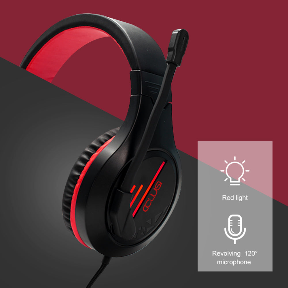 C100 Wired Gaming Headset with Microphone, 3.5MM Jack Gaming Headset for PS4, PS5, Xbox, switch, Laptop, Adjustable Headband, Low Latency, Surround Sound, Red Headset