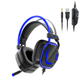 200C Gaming Headset for PS4, Xbox One, PC, PS5, Laptop, Mac, Nintendo Switch, 3.5MM Jack& Noise Cancelling Mic, Soft Memory Earmuffs, Blue Headset