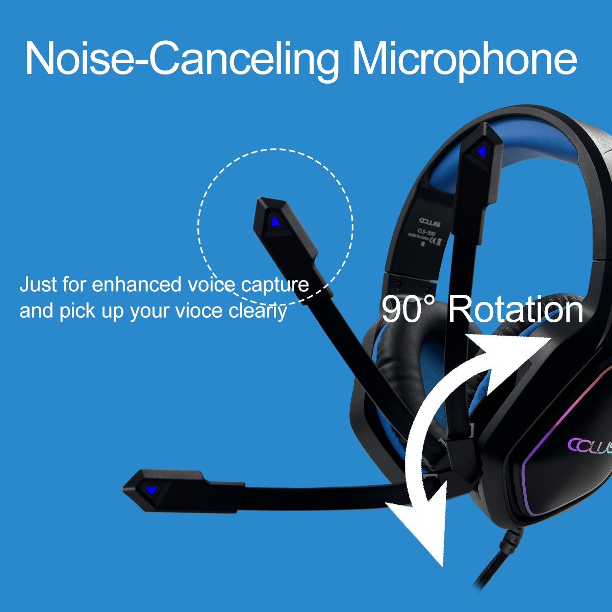 COLUSI Gaming Headset with Mic & Light, Compatible with PS5/PS4/Xbox/Switch/PC/Mac, Over-Ear Headphones