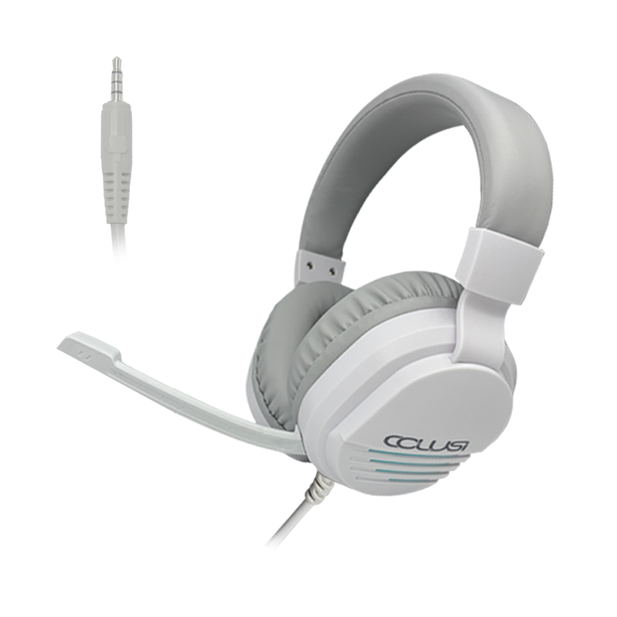 C500 White Gaming Headsets for PC, Gaming Headphones with Noise Canceling Mic, PS5 PS4 Headset with Soft Memory Earmuffs, Wired Over Ear Headphones for Xbox One, Laptop, Mac