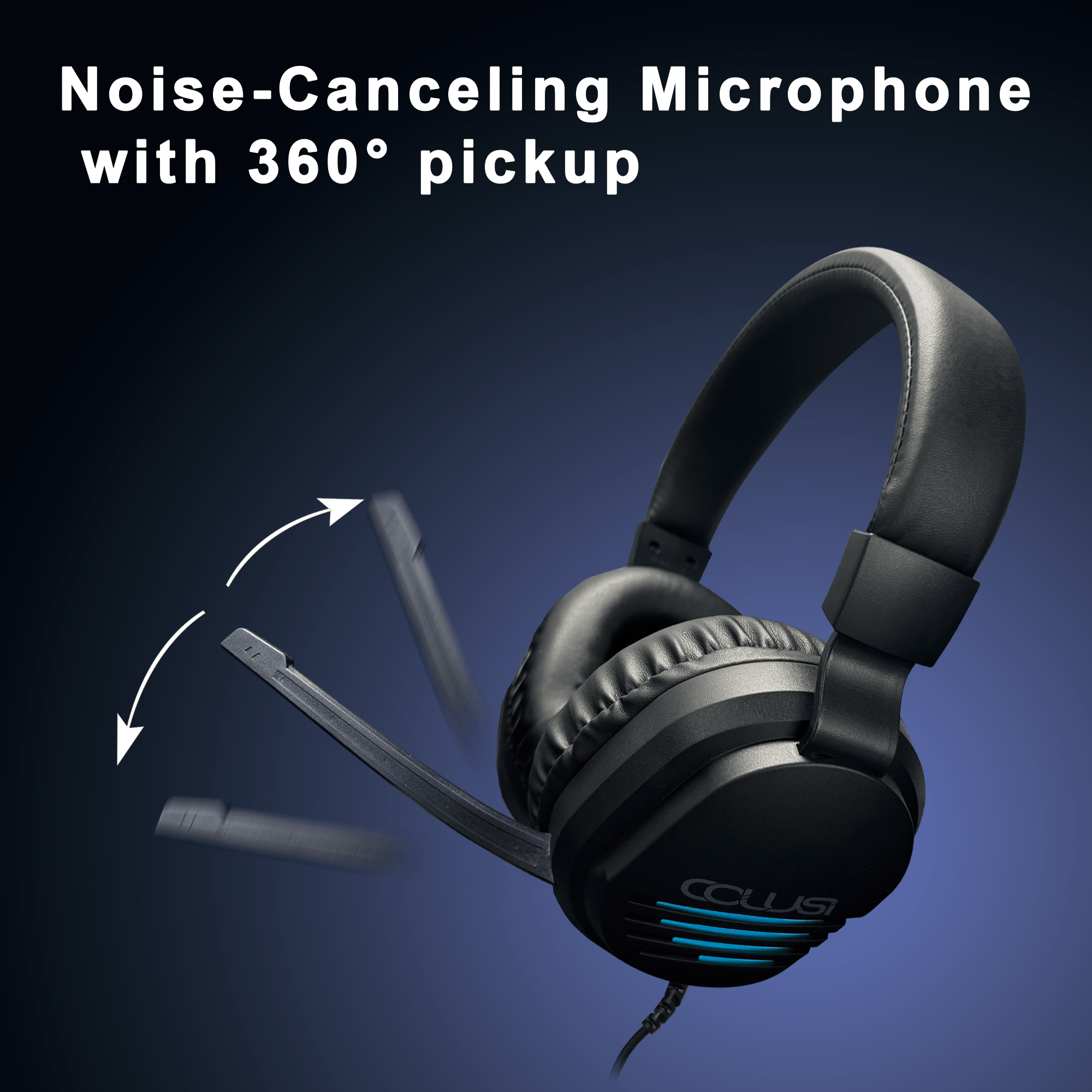 C500 Black Wired Gaming Headset with Microphone for PC PS5 Xbox PS4 ,Soft Memory Earcups Wired Gaming Headphones with 3.5mm Audio Jack and 40mm Driver