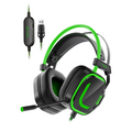 200U USB Gaming Headset with Microphone - Noise-canceling microphone, 7.1 surround sound wired gaming headset for PS4, PS5, Xbox, PC, Laptop, Switch, Green