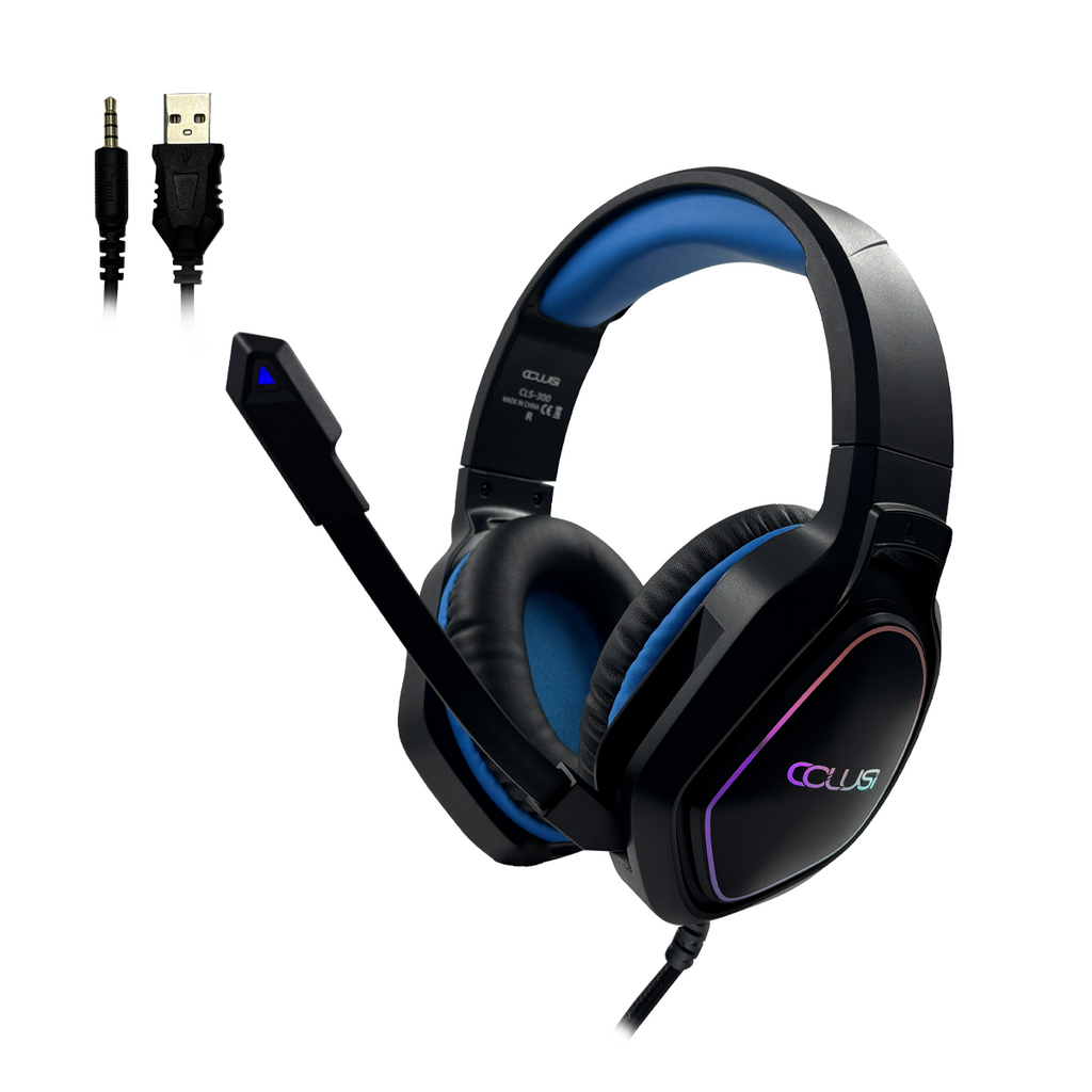 COLUSI Gaming Headset with Mic & Light, Compatible with PS5/PS4/Xbox/Switch/PC/Mac, Over-Ear Headphones
